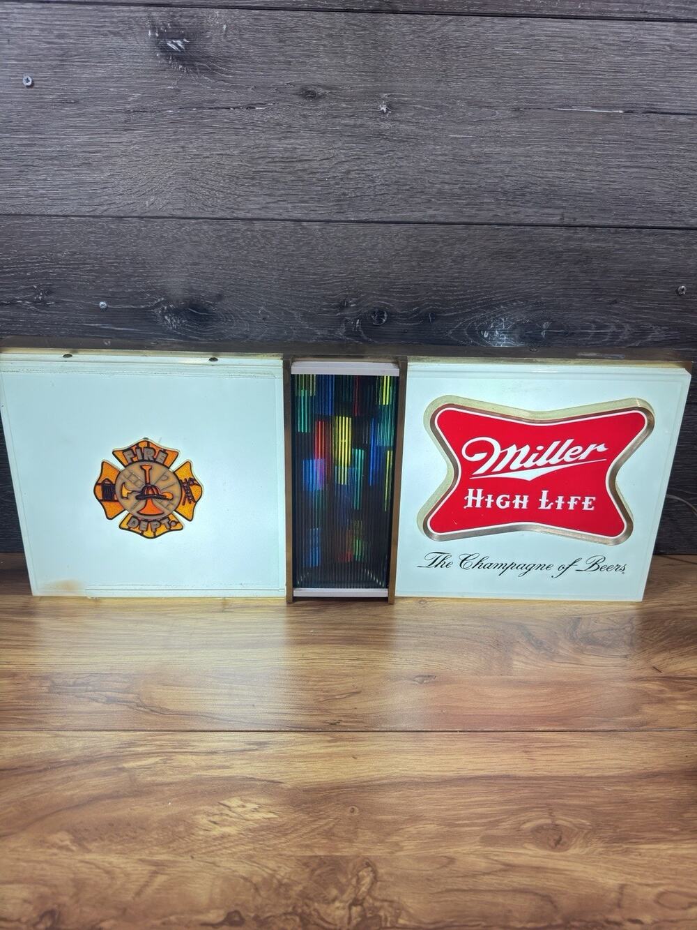 Vintage 1960s Miller High Life Light Up Sign Disco Motion Breweriana 25x10”